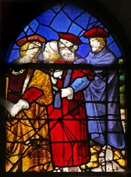 Vindue w38, der viser tilskuere ved Lazarus