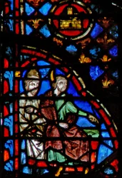 Window w3 Moses og Aron fordømmer overtrædelsen af sabbatten, Numb XV 35-36