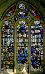 Vindue w6 viser Sankt Anne, der lærer jomfruen at læse; Mary Jacobe og Mary Salome og familier; David, Asa, Josias ovenfor