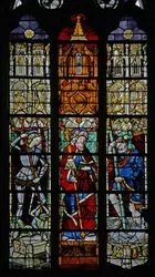 Vindue w8 viser Skt. Michael, St. James og St. Christopher