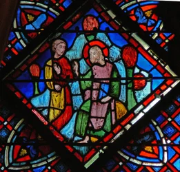 Vindue w9L Johannes Døberen: spørger Kristus