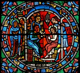 Vindue wXV, der forestiller Jesus fundet i templet
