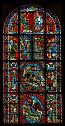Vindue wXX afbilder sammensat vindue vedrørende relikvier af St. Gervais et Protais og deres forældres martyrium St. Vital og Valery