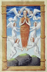 fol.97v Maria Magdalenes himmelfart, fra Heures a l
