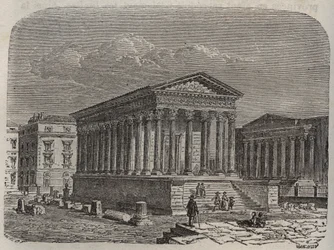 Carree de Nimes cover - Frankrig, Languedoc-Roussillon, Gard - gravering i "" Histoire de France"" af Victor Duruy (1811-1894) - 1882
