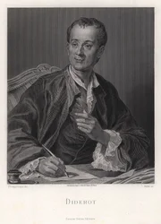 Portræt af forfatteren, essayisten og filosoffen Denis Diderot 1713-1784, midten af det 18. århundrede