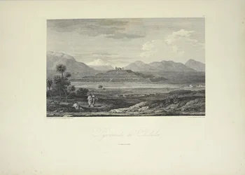 Pyramid of Cholula, tegnet af Gmelin, illustration fra 