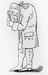 Emmanuel Kant (1724-1804), tysk filosof, med en krukke sennep, Dignage Hagemann.