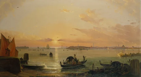 Venedig set fra Lido (olie)