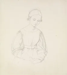 Portræt af kunstnerens hustru, Nina, ca. 1830 (grafit på papir)
