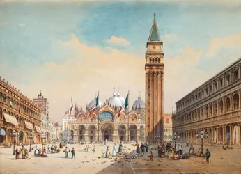 Piazza di San Marco, Venedig af Friedrich Perlberg