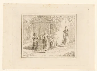 Kvinder ved vandbrønd Scener fra hverdagen i Italien (serietitel) Figur prese dal vero (serietitel på objekt)