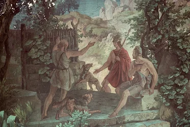 Odysseus hos svinehyrden Eumaios, scener fra Odysseen