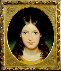 ""Pige"" (Ung pige) Maleri af Friedrich Ritter von Amerling (1803-1887) ca. 1838 - Olie på lærred Dim 39,5x32,5 cm Moravska galleri, Brno