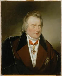 Professor Dr. Ignaz Rudolf Bischoff von Altenstern, overlæge i den østrigske hær, tidlig protektor for Amerling ... (maleri på lærred)