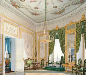 Hjørnestue i Nicholas Palace i Kreml i Moskva, 1847.