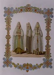Kostumer af Jomfruer fra Torzhok Fra serien Clothing of the Russian State, 1851