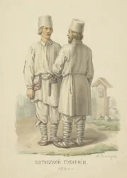 De traditionelle bondedragter i Vitebsk Governorate