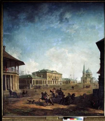 Vue de la ville de Nikolaev (Nikolayev) en Ukraine (Udsigt over byen Nikolayev). Peinture af Fjodor Yakovlevich Alexeev (1753-1824)