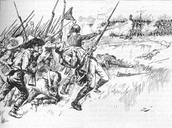 Divisionen under Alvarado krydsede den lave jord, 1902