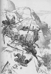 De udslidte spaniere klatrede op ad de robuste sider 1902
