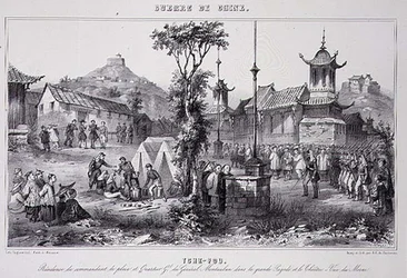 General Montaubans kvarter i den store pagode i Tche Fou, fra "Krigen i Kina