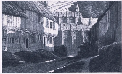 Et minde om Clavering Essex (farve litho)