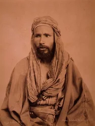 Portræt af en egyptisk beduin (sepia foto)