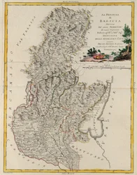 Landområde i staten Veneto: Brescia, gravering af G. Zuliani taget fra Tome II af "Newest Atlas" udgivet i Venedig i 1783 af Antonio Zatta, Privat Samling