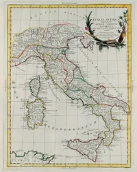 Politisk kort over Italien, indgraveret af G. Zuliani, taget fra bind IV af 