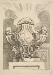 Design til en urne, 1725-72.