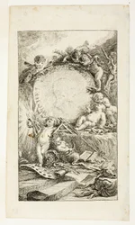 Frontispice, plade en fra Collection of Poems af Sedaine