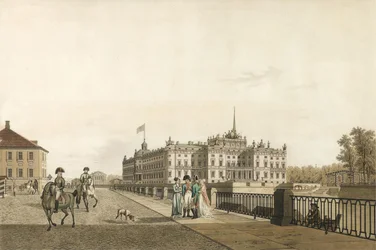 Udsigt over Mikhailovsky-paladset, 1804