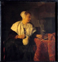 Ribotteren. Maleri af Gabriel Metsu (1629 - 1667) Ec. Hol.