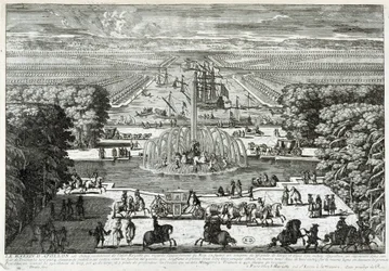 Apollo-bassinet i haven ved slottet i Versailles - af Perelle, slutningen af det 17. århundrede