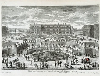 Udsigt over Chateau de Versailles fra siden af vandsengen - af Perelle, slutningen af det 17. århundrede