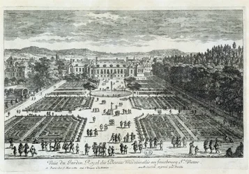 Udsigt over Jardin des Plantes i det 17. århundrede, af Perelle