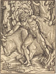 Hercules bortfører kvæget i Geryon