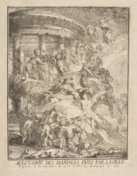 Allegori over ægteskaber indstiftet af byen Paris ved fødslen af ​​hertugen af ​​Bourgogne, 1752.