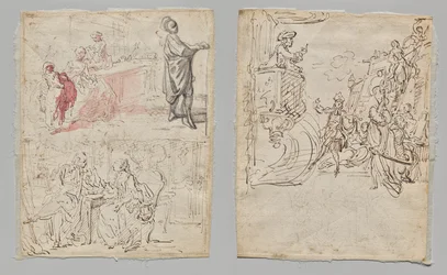 Teaterscene (rekto); Lingeri Boutique og Samtale (verso)