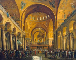 Doge vises til folk i San Marcos i Venedig af Gabriel Bella (1730-1799)