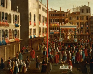 Italien, Veneto, Venedig, Messe på Campo San Luca