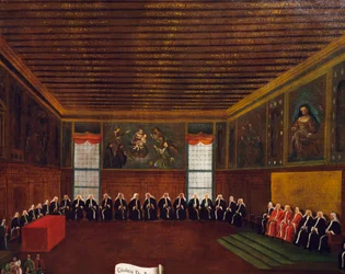 Dom i Qarantia Criminals sal (The Council of Forty) (olie på lærred)