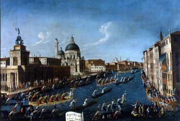 Venedig kvindernes regatta på Canal Grande. Maleri af Gabriel Bella. Anden halvdel af 1700-tallet. Venedig Raccolta Querini - Stampalia