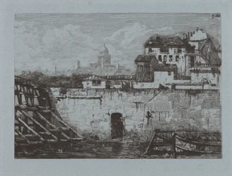Ruinerne af Hôtel de Brentonvilliers, på spidsen af ​​Île Saint-Louis