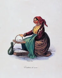 Æggesælger af Gaetano Dura (1805-1878), Italien