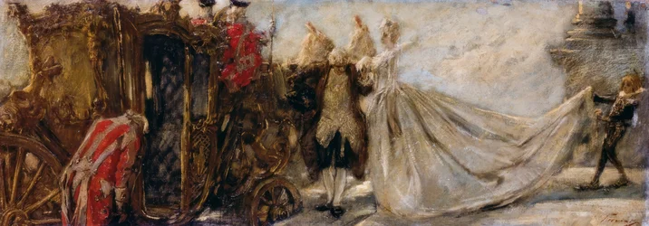 Forlader kirken af Gaetano Previati