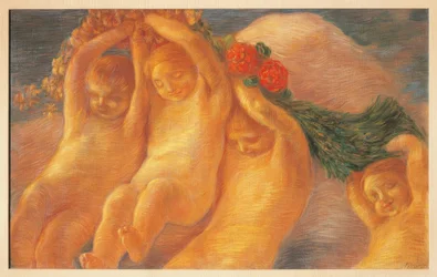 Putti med en krans, 1906-1908,