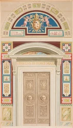 Dør, karm og lunette af Loggia XIII