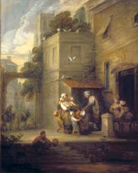 Charity Relieving Distress (olie på lærred)